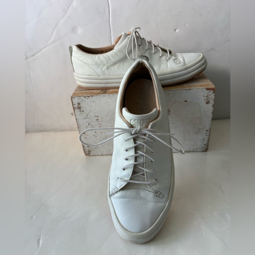 Camper Hoops Men's White Leather Sneakers